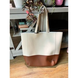 Lulu Dharma Natural + Cognac Dual Vegan Leather Tote